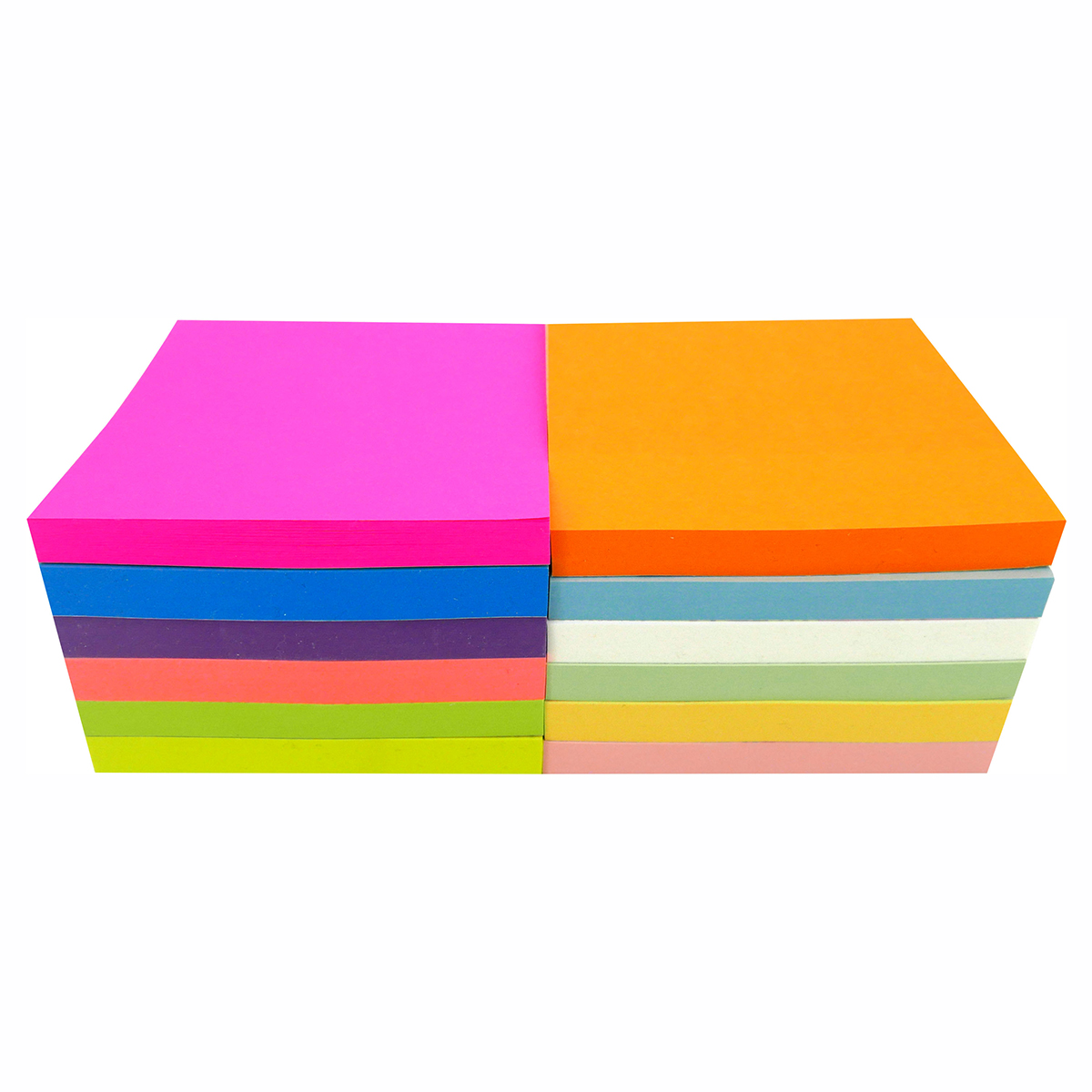4A Sticky Notes,4 x 4 Inches,Neon Assorted,12 Colors,Self-Stick Notes,100 Sheets/Pad,12 Pads/Pack,4A 40412 - Image 2