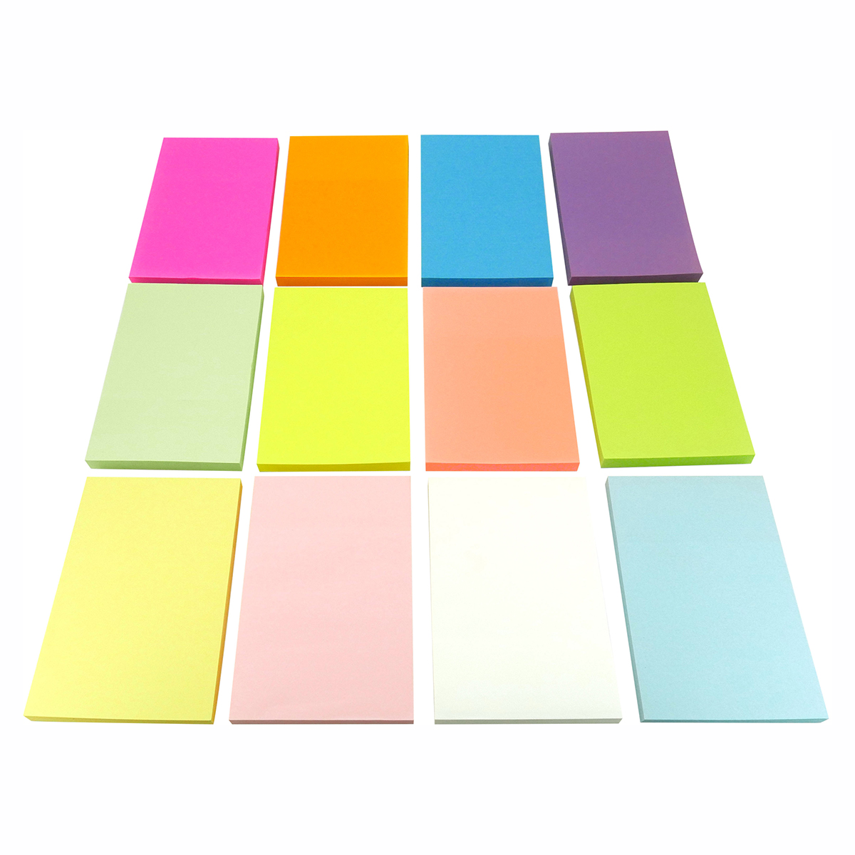 4A Sticky Notes,4 x 6 Inches,Neon Assorted,12 Colors,Self-Stick Notes,100 Sheets/Pad,12 Pads/Pack,4A 40612 - Image 2